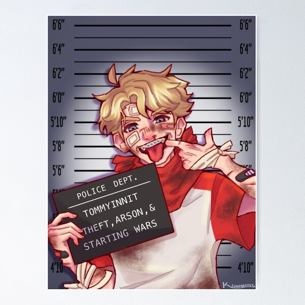 Item preview, TommyInnit Mugshot designed and sold by ksimpartist.