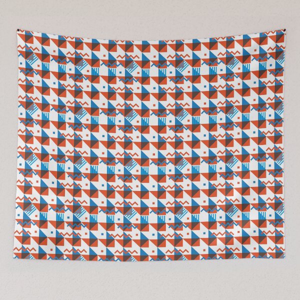 Item preview, Graphic patchwork orange blue designed and sold by GingerBest.