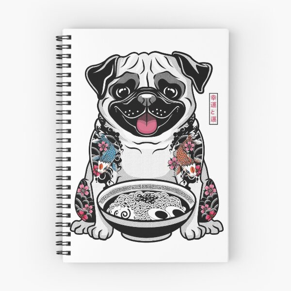 Item preview, Pug ramen with Japanese tattoo  designed and sold by redwane.