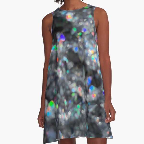 Holographic Blur A-Line Dress