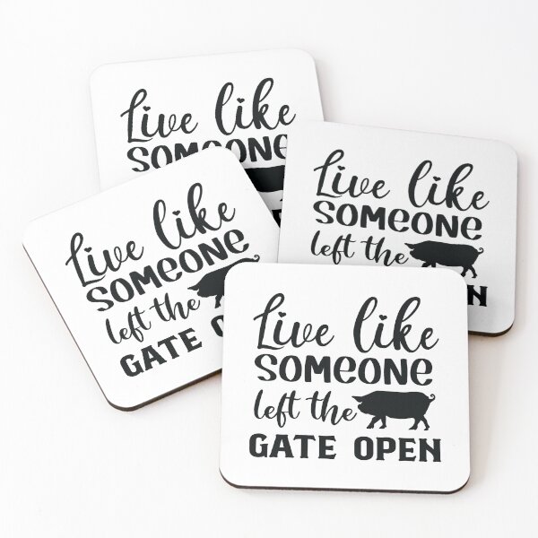 Item preview, Live Like Someone Left the Gate Open Funny Farmhouse Pig Design designed and sold by ElishaKayne.