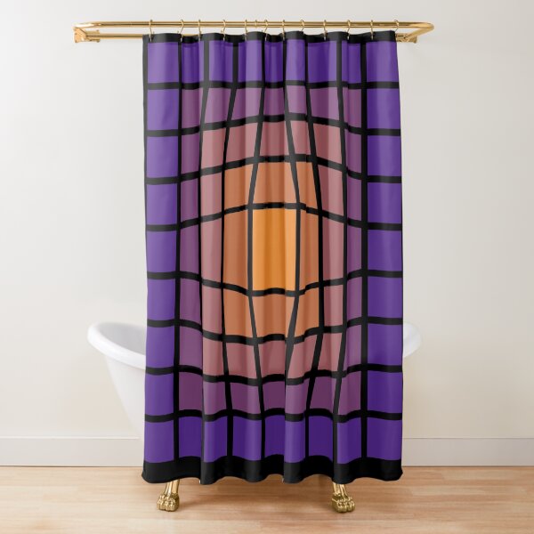 Vasarely Homage 210325D Purple to Orange Squares XL Shower Curtain