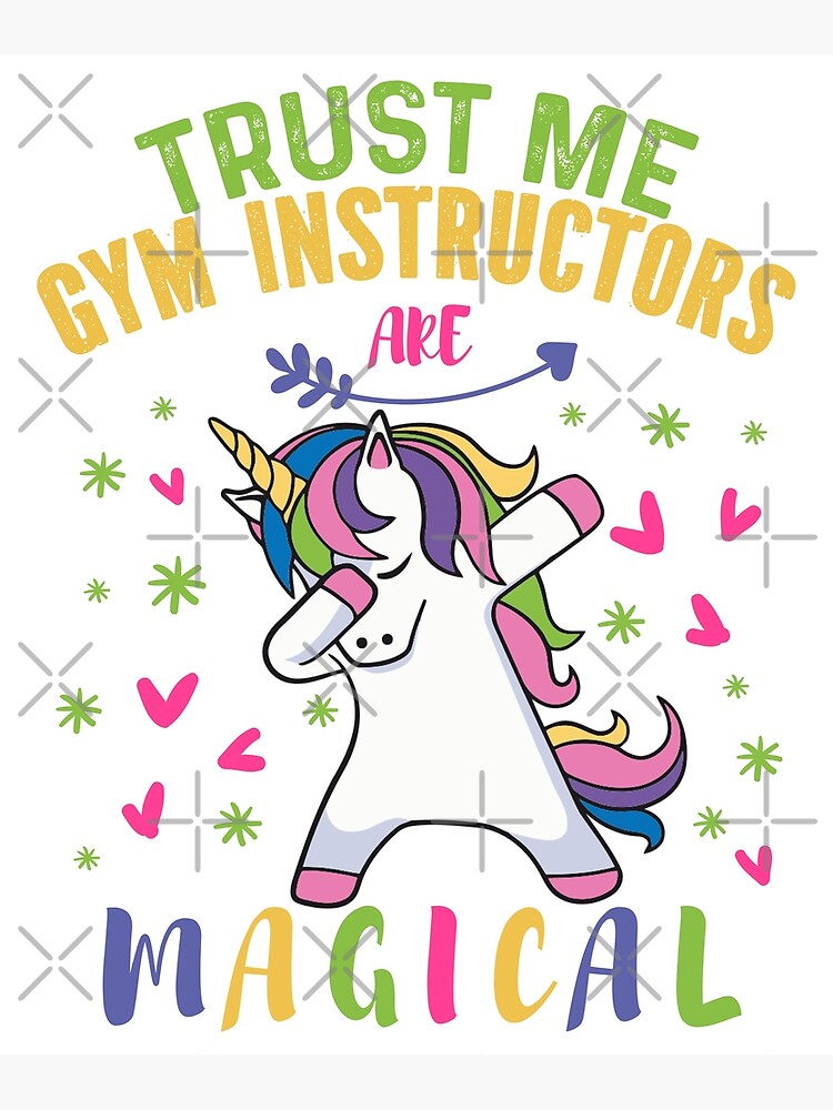 Disover Cute Dabbing Unicorn Gym Instructor Gift Premium Matte Vertical Poster