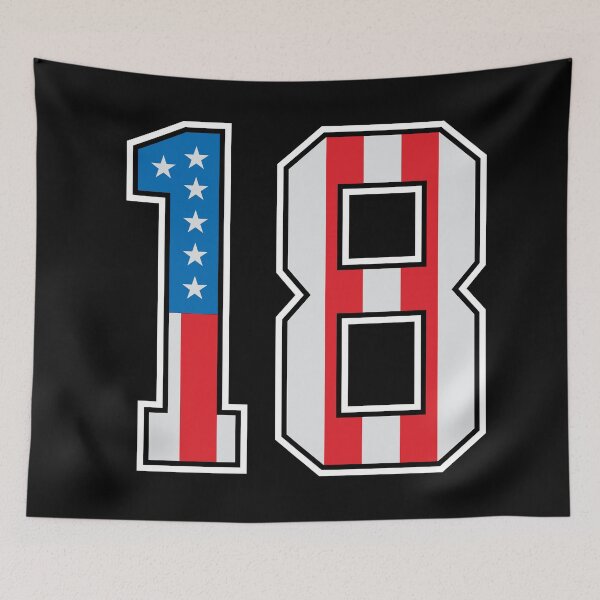 Item preview, 18 American Classy Numbers eighteen United States Flag designed and sold by Urosek.