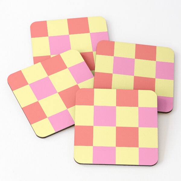Item preview, Pink, Yellow and Coral Checker Pattern designed and sold by Bumblefuzzies.