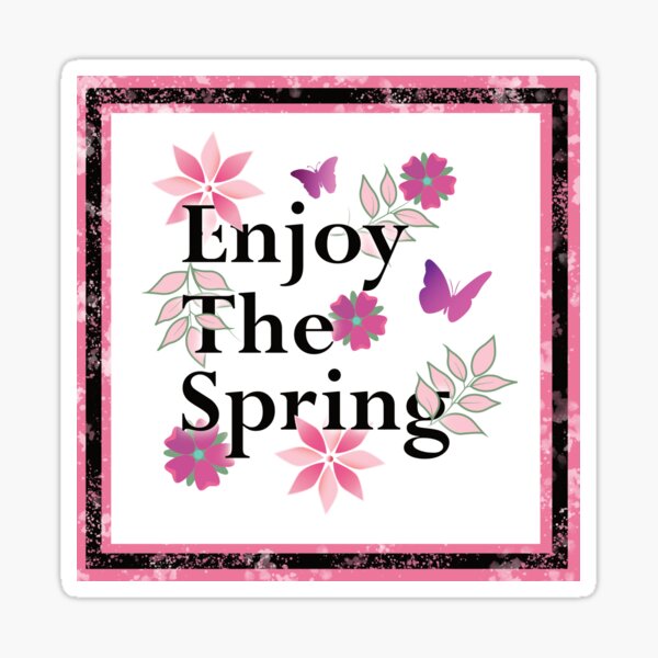 Schöne Blumen mit Schmetterlingen im Bilderrahmen Sticker