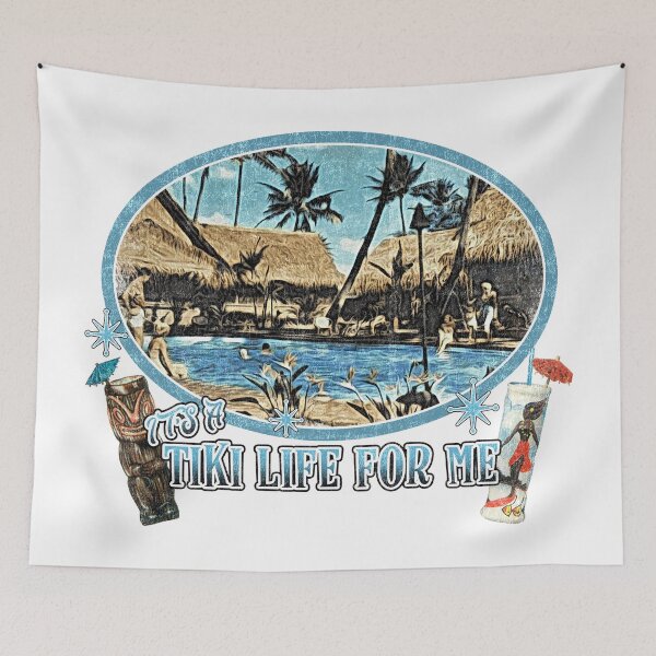 Item preview, It's a Tiki Life For Me Pop Culture 50's 60's Vintage Retro Bar Design designed and sold by kieljo.