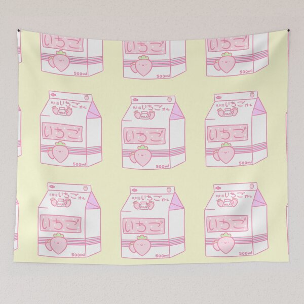 Item preview, japanese aesthetics kawaii strawberry milk shake designed and sold by HappyDays-.