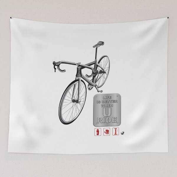 Item preview, Bicycle illustration and metal board with inscription designed and sold by Alexandra Kueny.