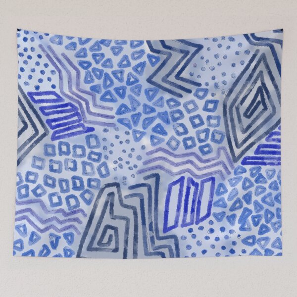 Item preview, Blue Geometric Collage designed and sold by Mitchell Sisters.