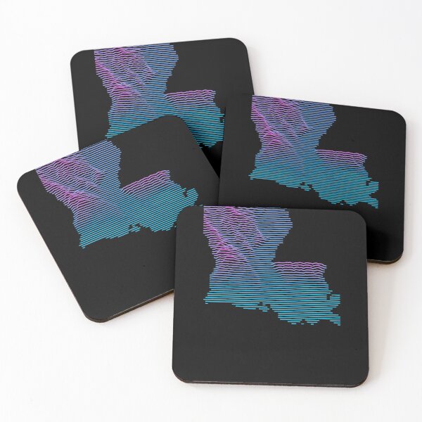 Item preview, Retro Louisiana Topographic Elevation Line Map Synthwave designed and sold by cstats.