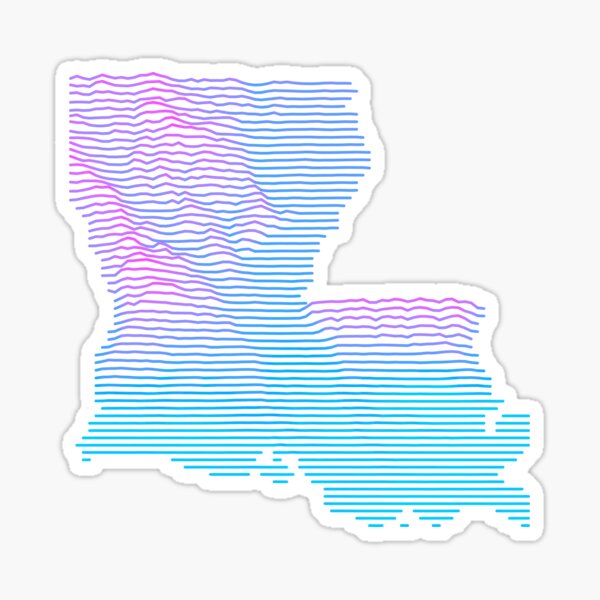 Item preview, Retro Louisiana Topographic Elevation Line Map Synthwave designed and sold by cstats.