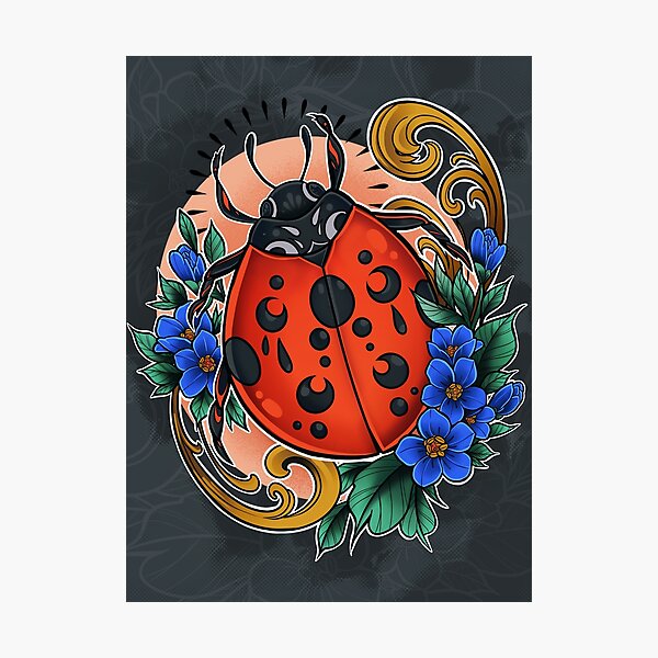 Color Traditional Ladybug Tattoo by Daniel Adamczyk: TattooNOW