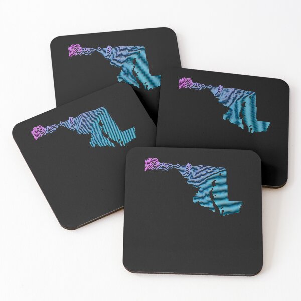 Item preview, Retro Maryland Topographic Elevation Map Synthwave designed and sold by cstats.