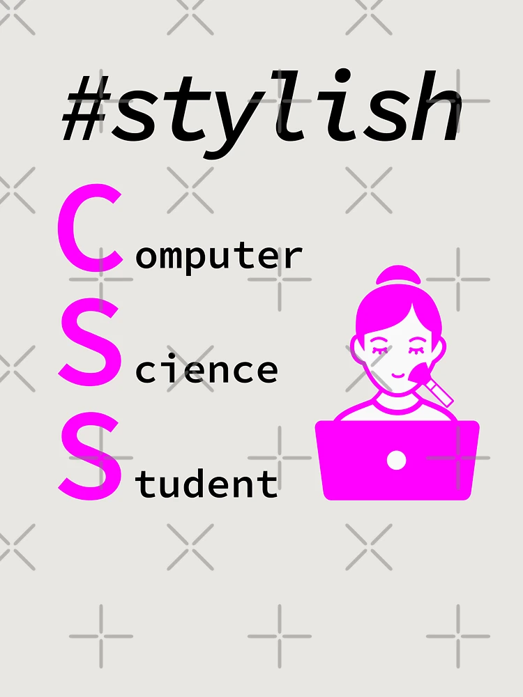 Thumbnail 6 of 6, Premium Oversized Sweatshirt, Stylish Girl Computer Science Student, Programmer, Software Engineer, Programming Humor, HTML, Light designed and sold by Max-Wear.