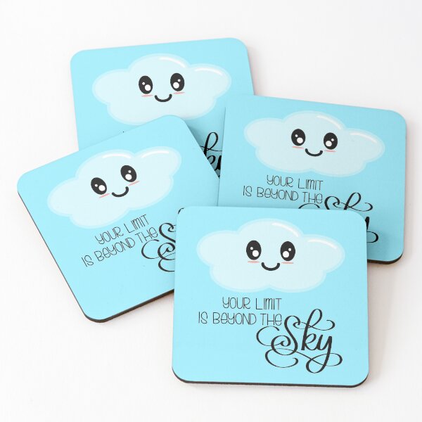 Item preview, Tu límite está más allá del cielo - Kawaii Cute Cloud - Letras de caligrafía moderna - Azul claro designed and sold by Kelly Leung.