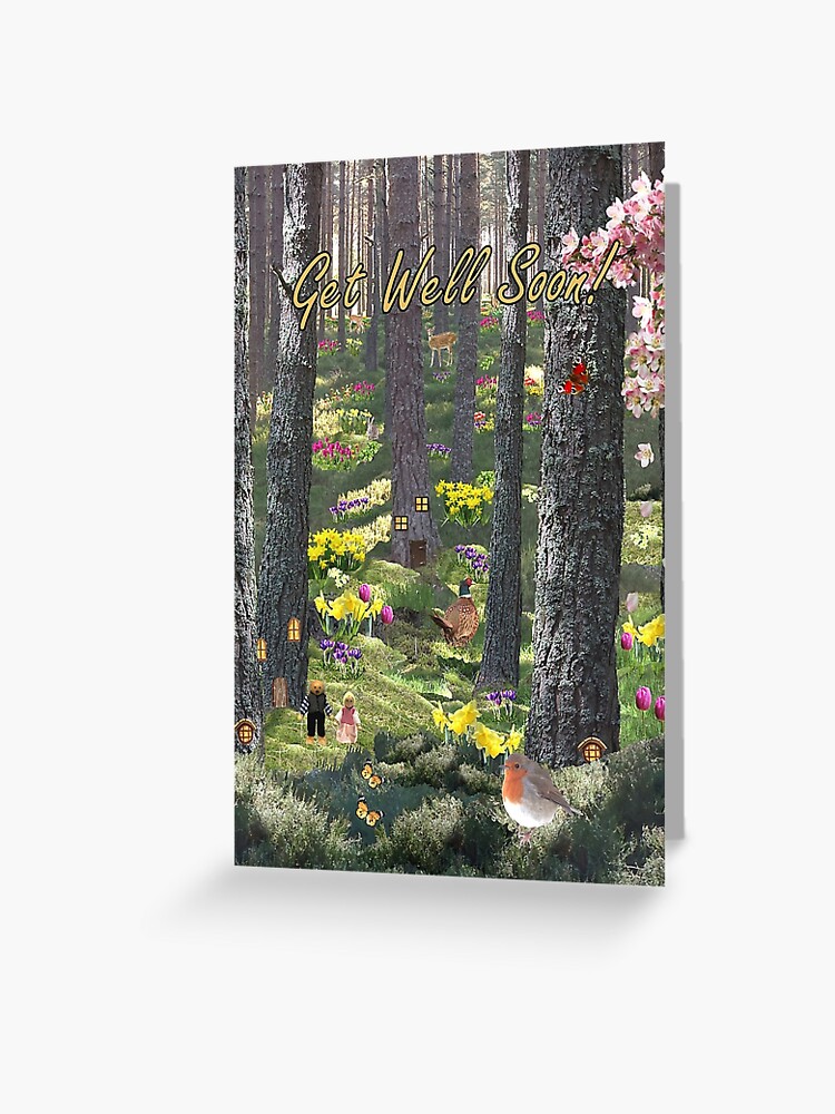 Thumbnail 1 of 2, Greeting Card, Woodland in Spring - Get Well Soon Card designed and sold by EuniceWilkie.