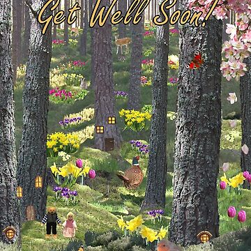 Artwork thumbnail, Woodland in Spring - Get Well Soon Card by EuniceWilkie