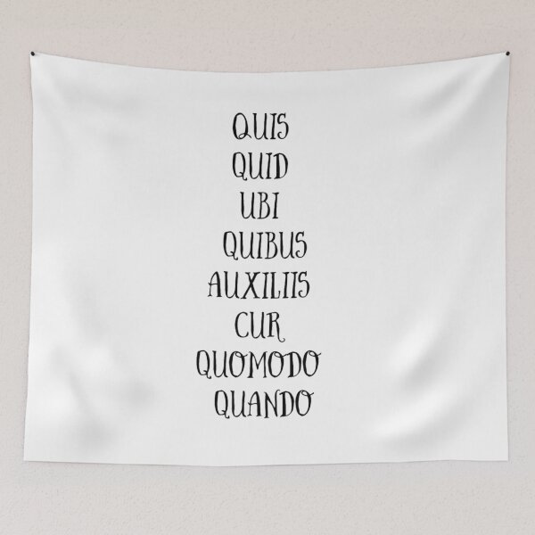 Item preview, Who, what, where, with what, why, how, when in Latin  designed and sold by Creativeart1974.
