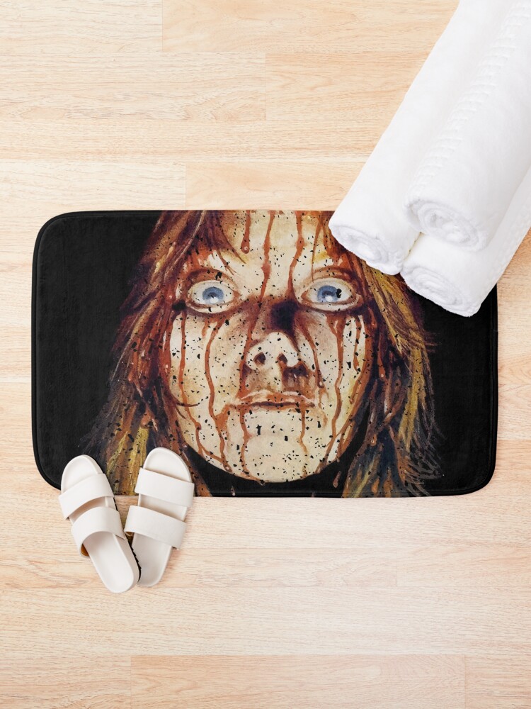 Alternate view of Old horror cult movie bloody face Bath Mat