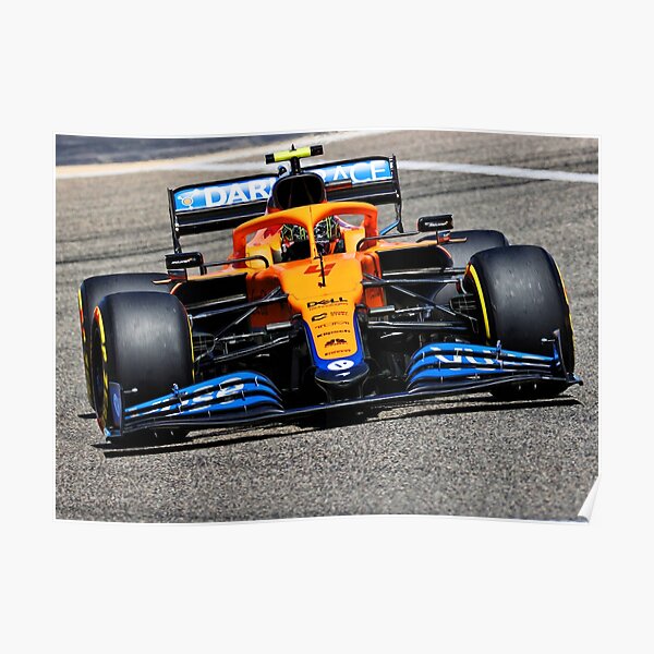 Lando Norris fährt sein 2021 F1 Auto 2 Poster
