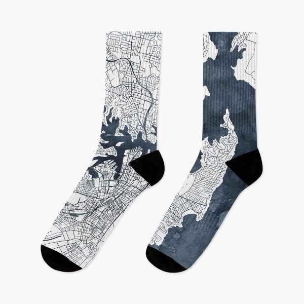 Item preview, Sydney Map Watercolor Indigo by Zouzounio Art designed and sold by zouzounioart.