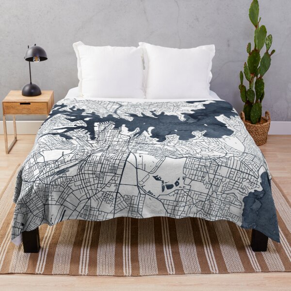 Item preview, Sydney Map Watercolor Indigo by Zouzounio Art designed and sold by zouzounioart.