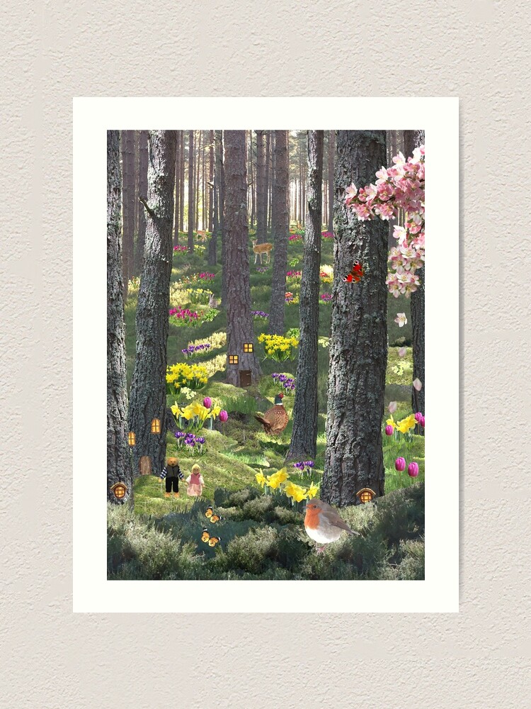 Thumbnail 1 of 3, Art Print, Woodland in Spring - Wall Art designed and sold by EuniceWilkie.