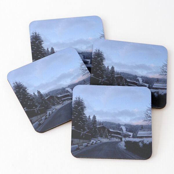 Item preview, Dawn in a snowy mountain village designed and sold by RumRagephotos.