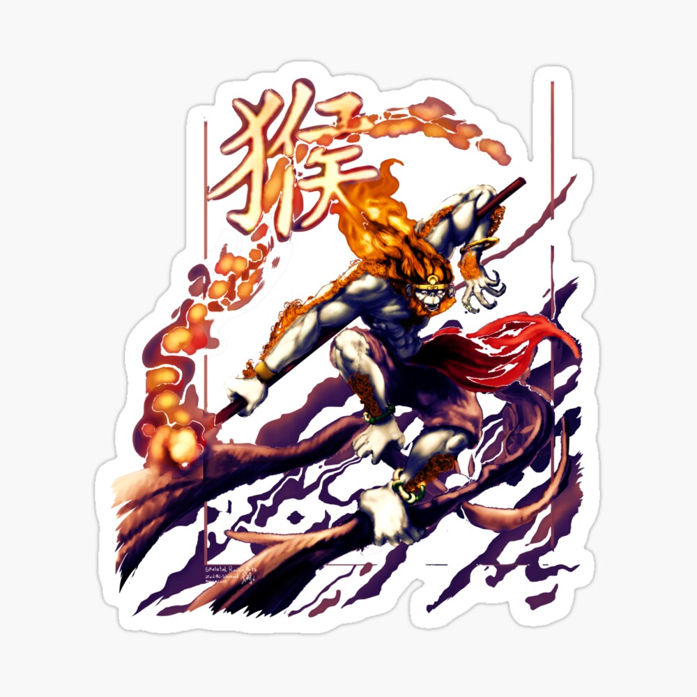 Sun Wukong The Monkey King Colored Poster By Skeletal Raven Redbubble