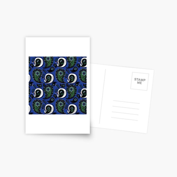 Paisley Swan Pattern Postcard