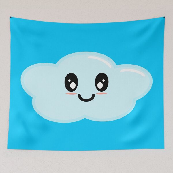 Item preview, Kawaii Cute Cloud Character - Blue designed and sold by Kelly Leung.