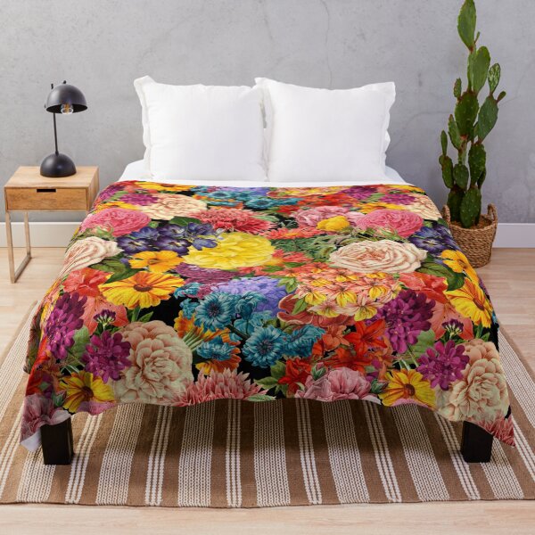 Item preview, Rose, peony, and blue flowers night garden pattern cottagecore aesthetic designed and sold by PG Illustration.