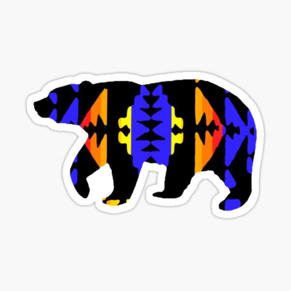 Aperçu de l'œuvre Imprimé indigène Ours bleu créée et vendue par JMWCD.