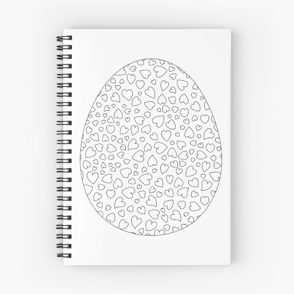 Item preview, Happy Easter Egg, colouring page style black on white, colour your own Easter card, sticker, t-shirt, bag, art print, notebook cover! Great gift for kids! designed and sold by Susan Marie Williams.