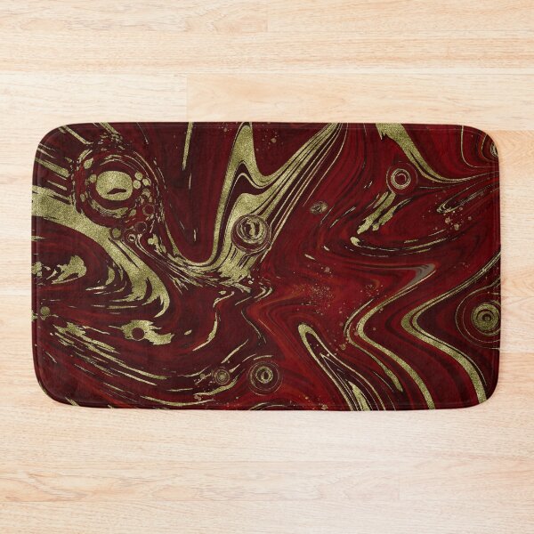 Item preview, Burgundy Red Marble & Gold Faux Glitter Abstract Art designed and sold by Karen McFarland.