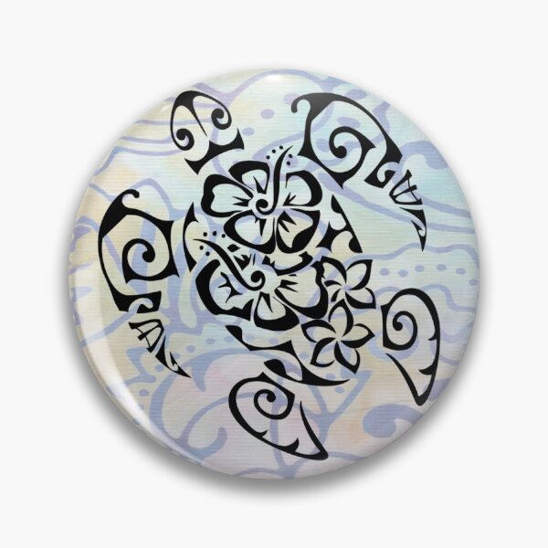 Item preview, Hibiscus Turtle Black Tattoo Style Watercolour designed and sold by TheLomiLoveBus.