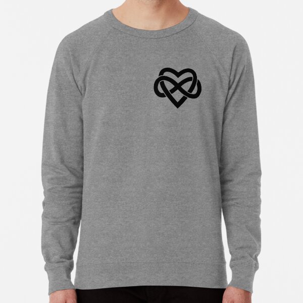 Subtle Polyamory Infinity Heart (black) Lightweight Sweatshirt