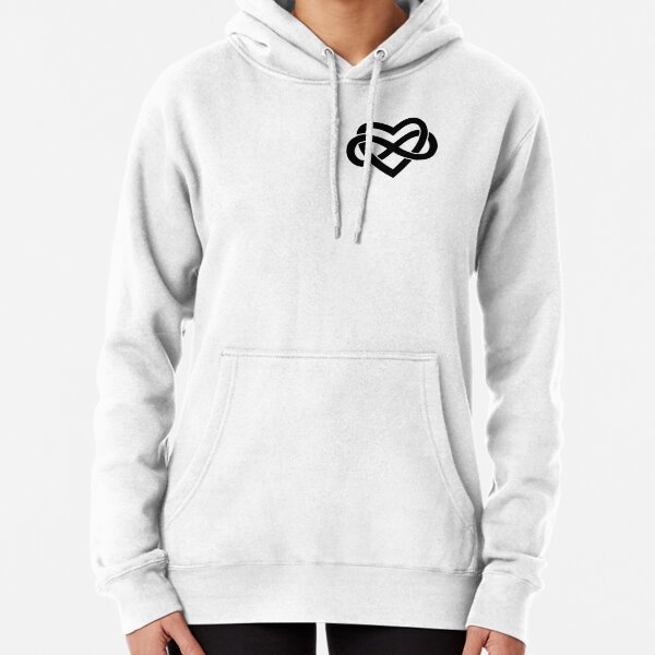 Subtle Polyamory Infinity Heart (black) Pullover Hoodie