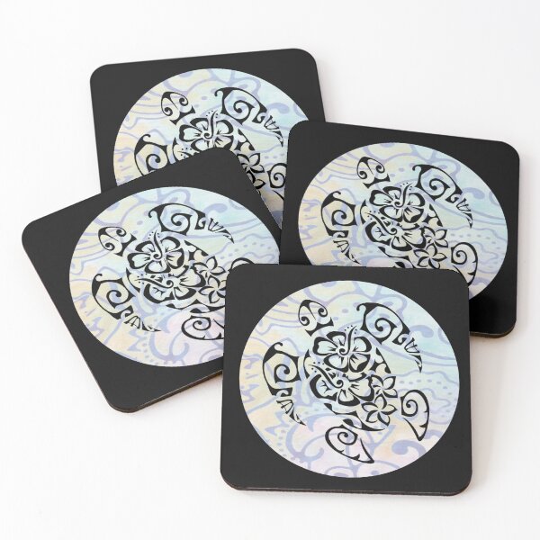 Item preview, Hibiscus Turtle Black Tattoo Style Watercolour designed and sold by TheLomiLoveBus.