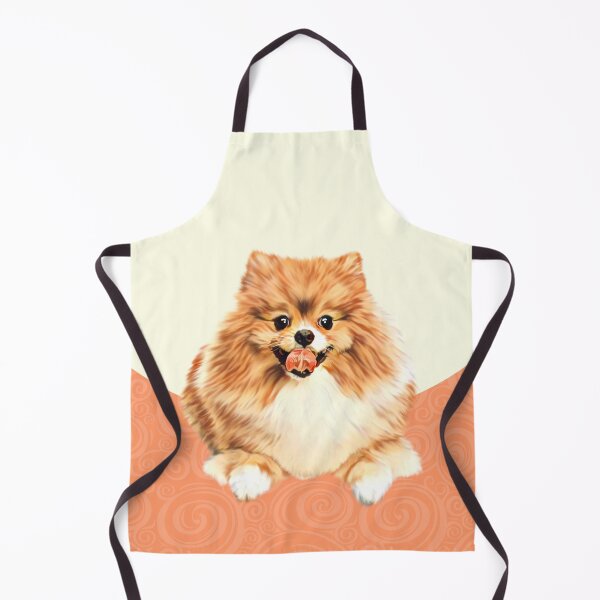 Item preview, Cute Pomeranian dog on peach and off white background graphic art designed and sold by forziati design.
