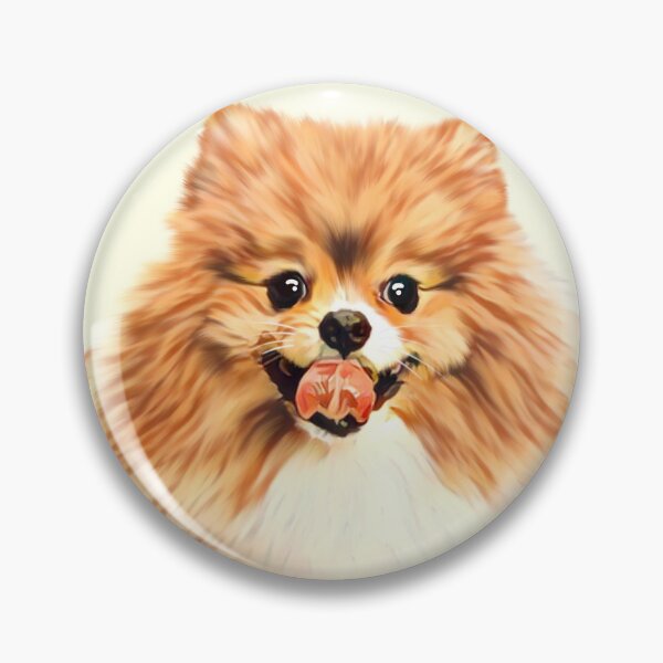 Item preview, Cute Pomeranian dog on peach and off white background graphic art designed and sold by forziati design.