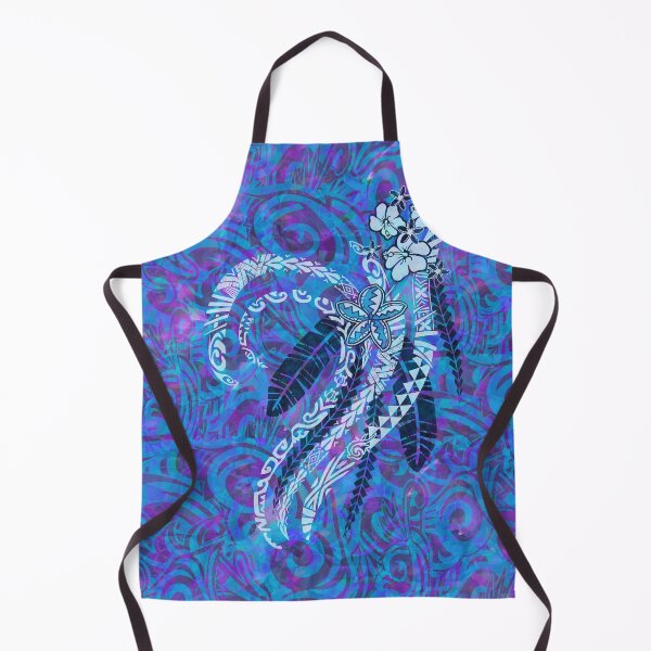 Item preview, Hawaiian - Samoan - Polynesian Blue Watercolor Tapa Art Board designed and sold by sunnthreads.