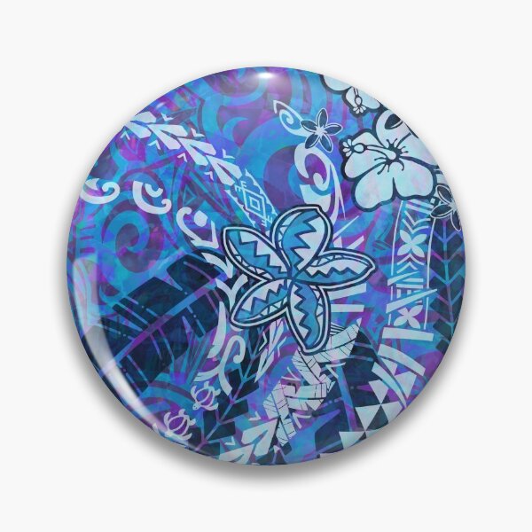 Item preview, Samoan - Polynesian Blue Watercolor Tapa Art Board designed and sold by sunnthreads.