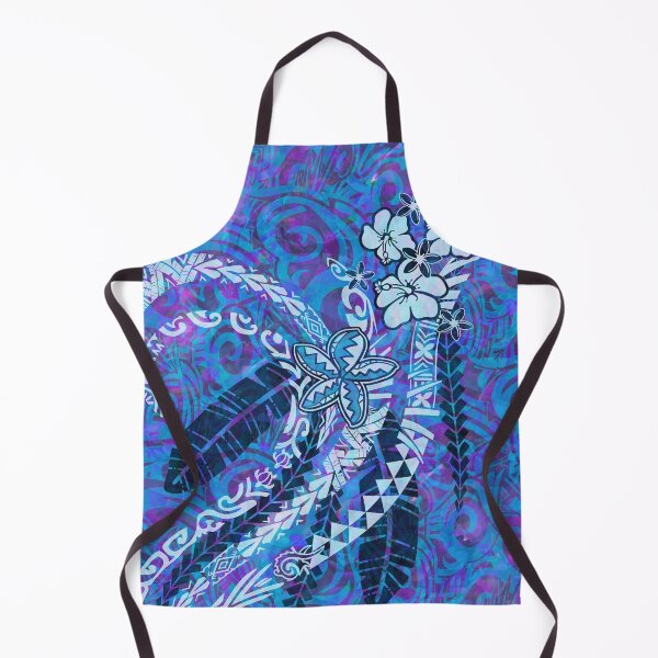 Item preview, Samoan - Polynesian Blue Watercolor Tapa Art Board designed and sold by sunnthreads.