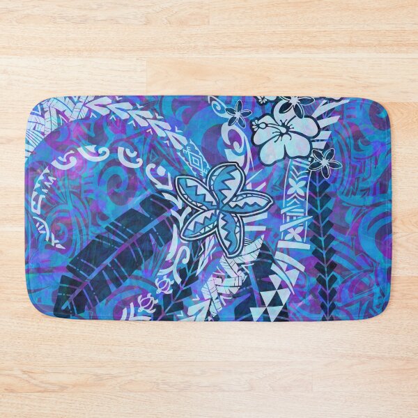 Item preview, Samoan - Polynesian Blue Watercolor Tapa Art Board designed and sold by sunnthreads.