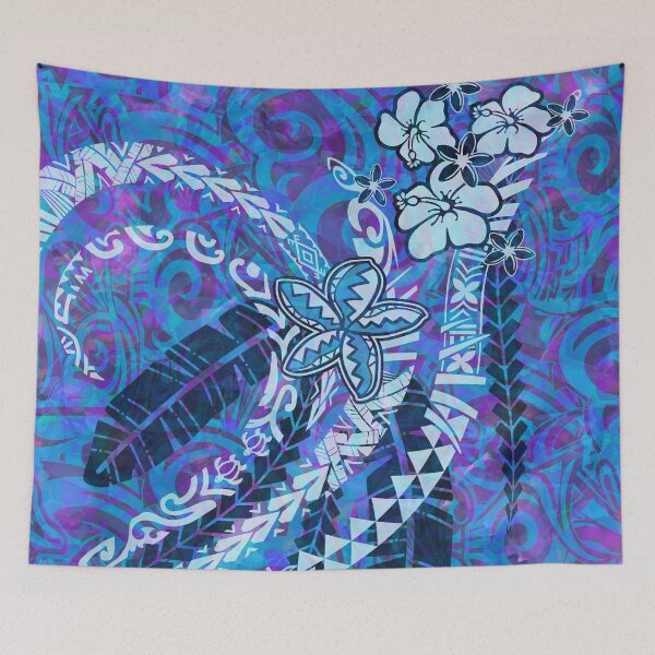 Item preview, Samoan - Polynesian Blue Watercolor Tapa Art Board designed and sold by sunnthreads.