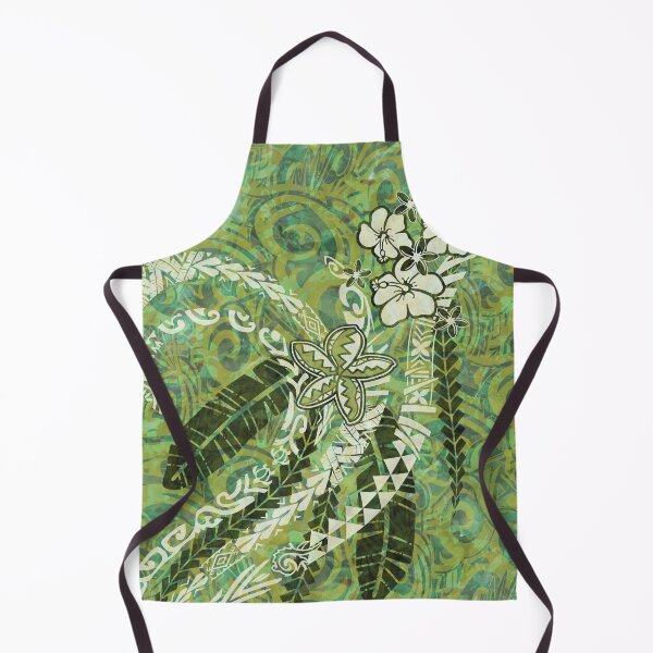 Item preview, Hawaiian - Samoan - Polynesian Green Watercolor Tapa Art Board designed and sold by sunnthreads.