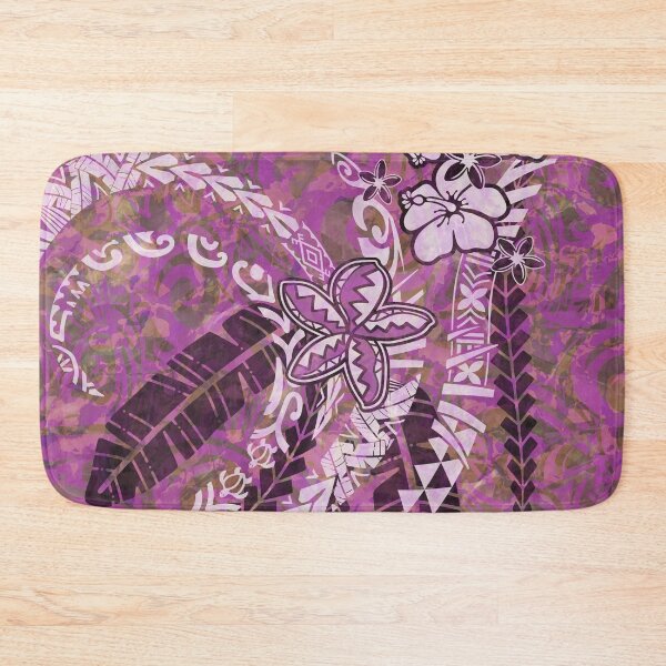 Item preview, Hawaiian - Samoan - Polynesian Pink And Gold Watercolor Tapa Art Board designed and sold by sunnthreads.