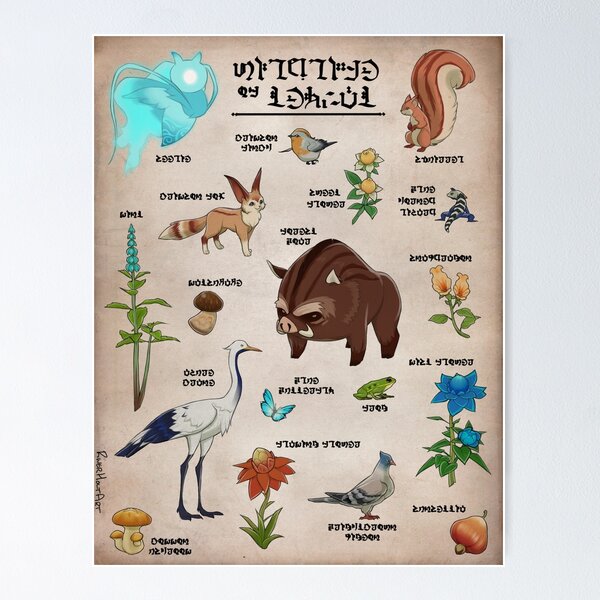 Item preview, Field Guide to the Wildlife of Teyvat designed and sold by RiverHoltArt.